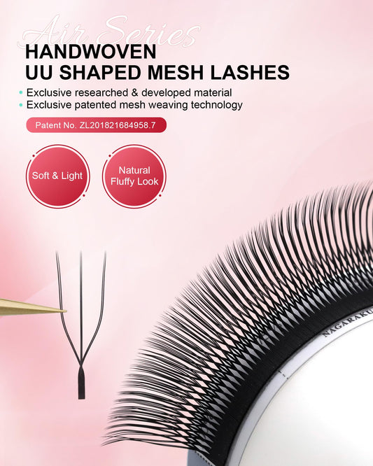 NAGARAKU U-shaped lash fans deliver fluffy appearance and natural-looking roots.