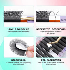 Nagaraku YY lash extensions lightweight and soft for comfortable wear.