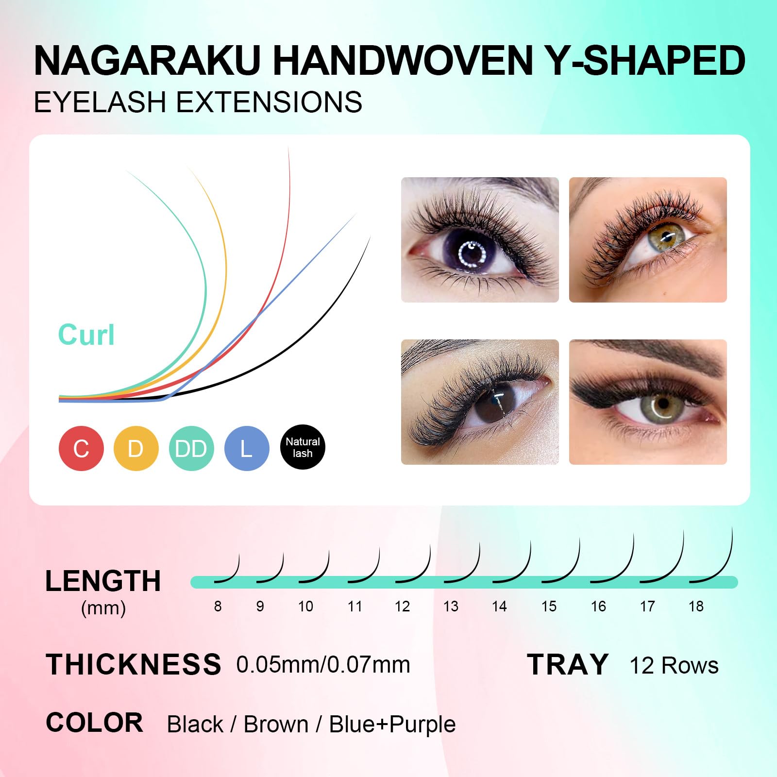 Nagaraku YY Lash volume curls variety for custom looks.