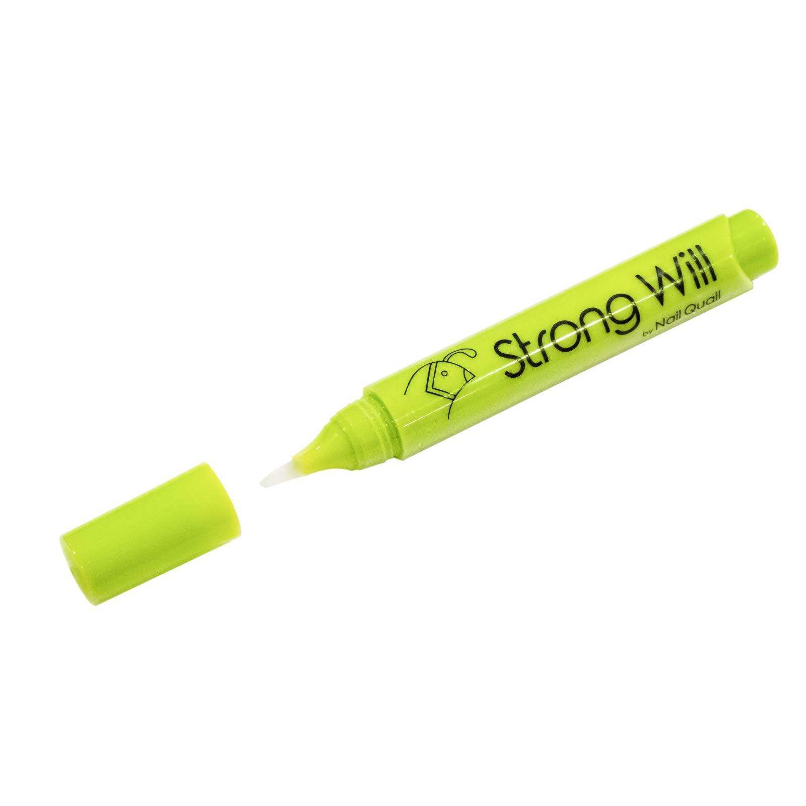 Nail Quail Strong Will click-pen cap for easy one-handed use.