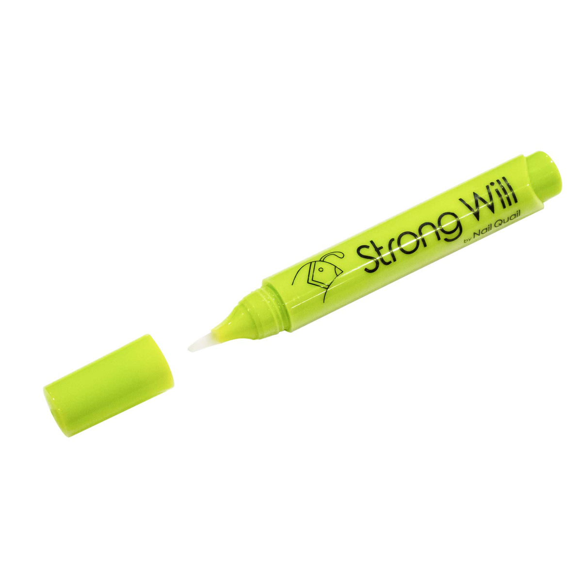 Nail Quail Strong Will click-pen cap for easy one-handed use.