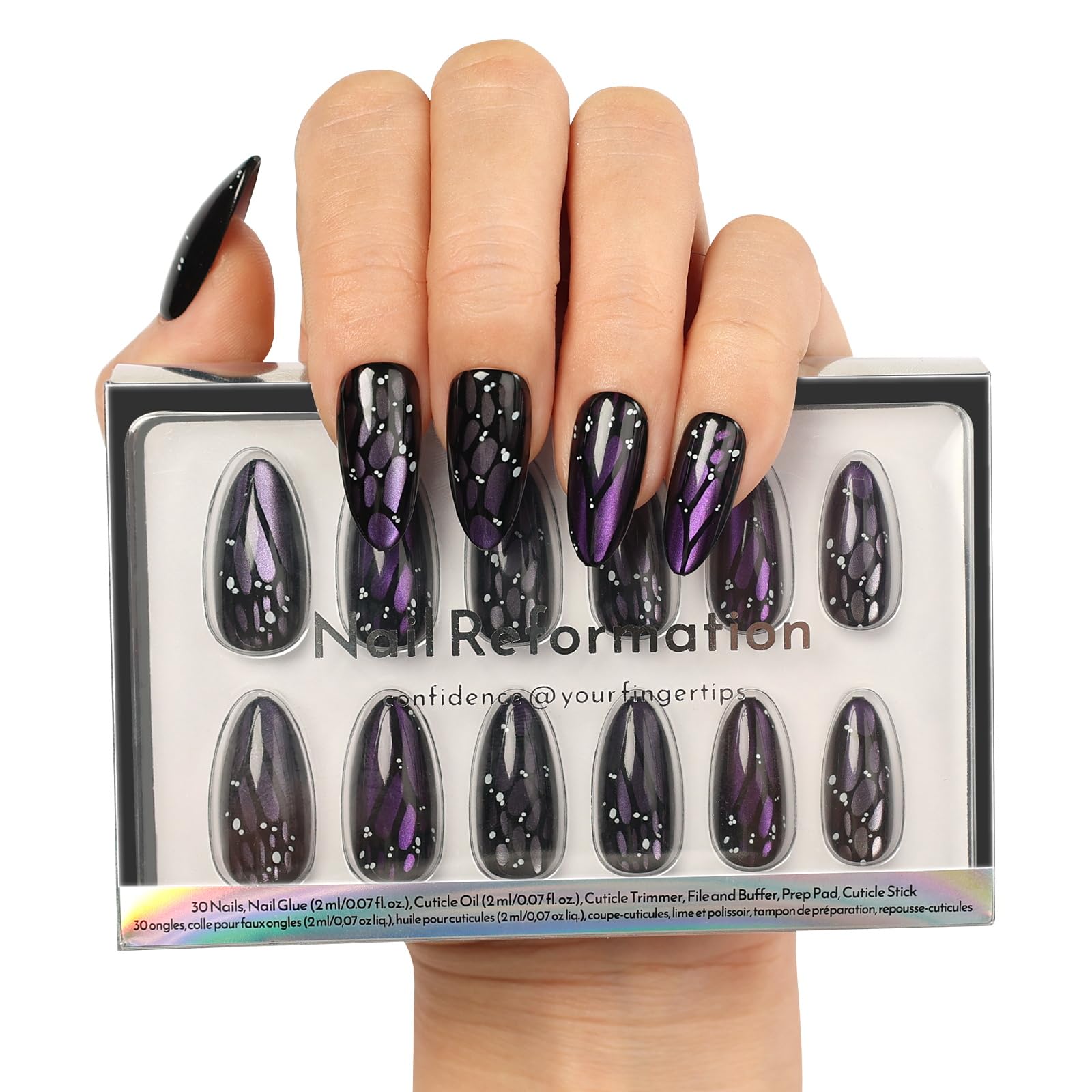 Nail Reformation almond butterfly nails offer effortless glam for daily wear.