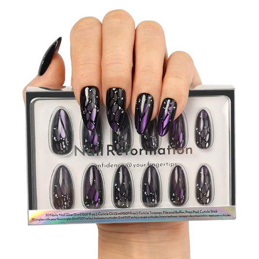 Nail Reformation almond butterfly nails offer effortless glam for daily wear.