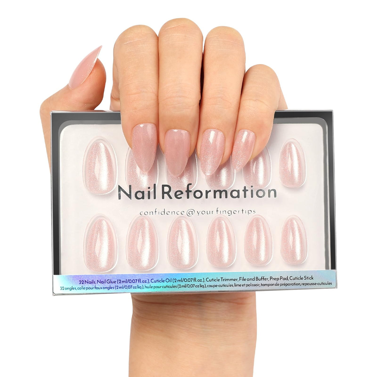 Nail Reformation Cat Eye press-on nails in short almond shape for quick, salon-style nails at home