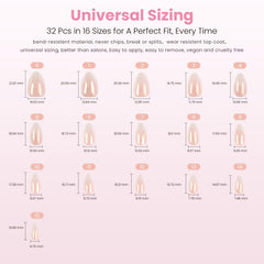 Natural C-curve hugs the nail bed for a seamless look