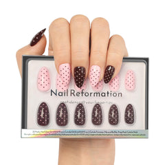 Nail Reformation polka dot almond press-on nails for salon-style manicure at home