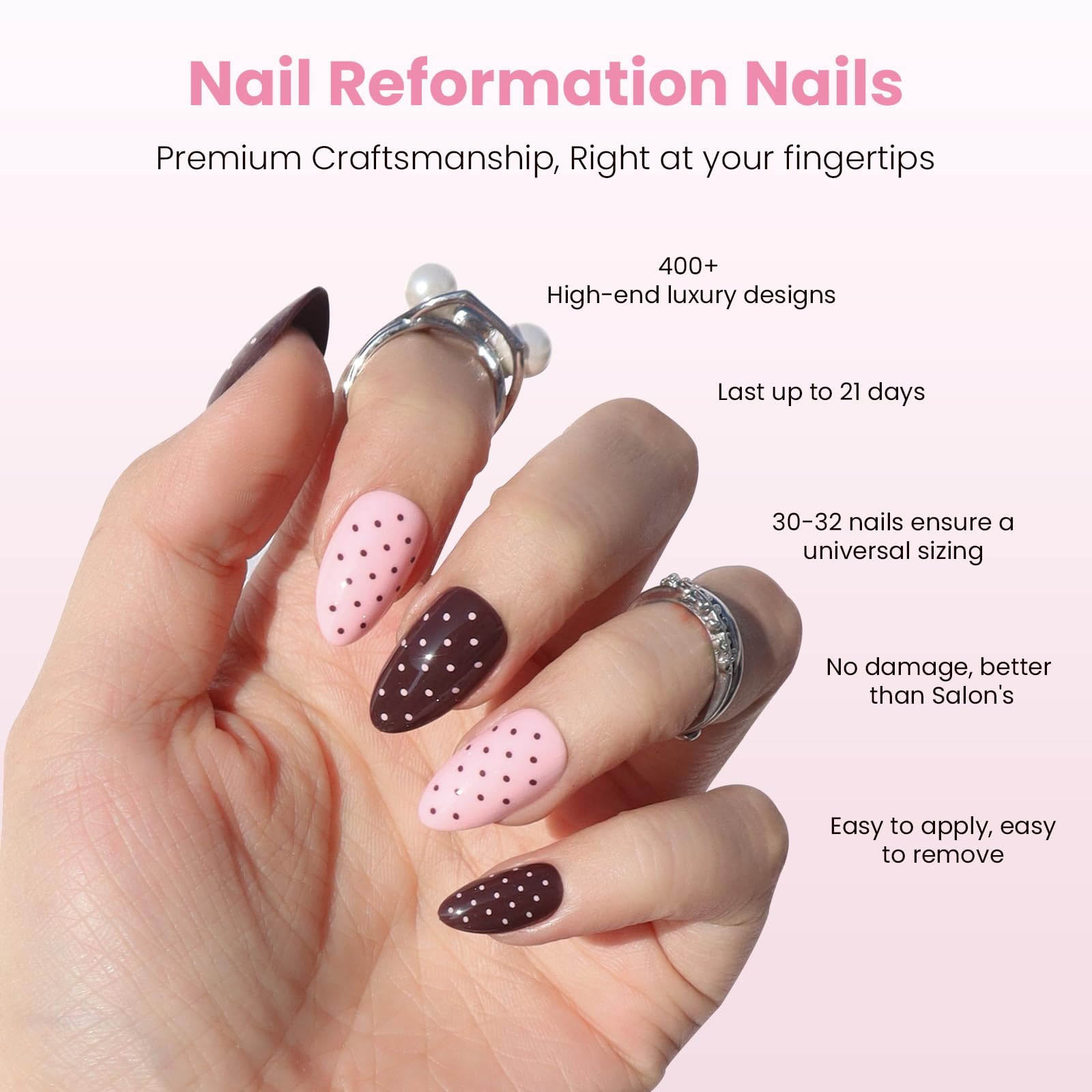 Nail Reformation short pink press-ons deliver fast, chip-free wear for daily looks