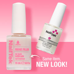Nail Tek Ridge Filler 3 brush close-up highlighting precise application to even ridges