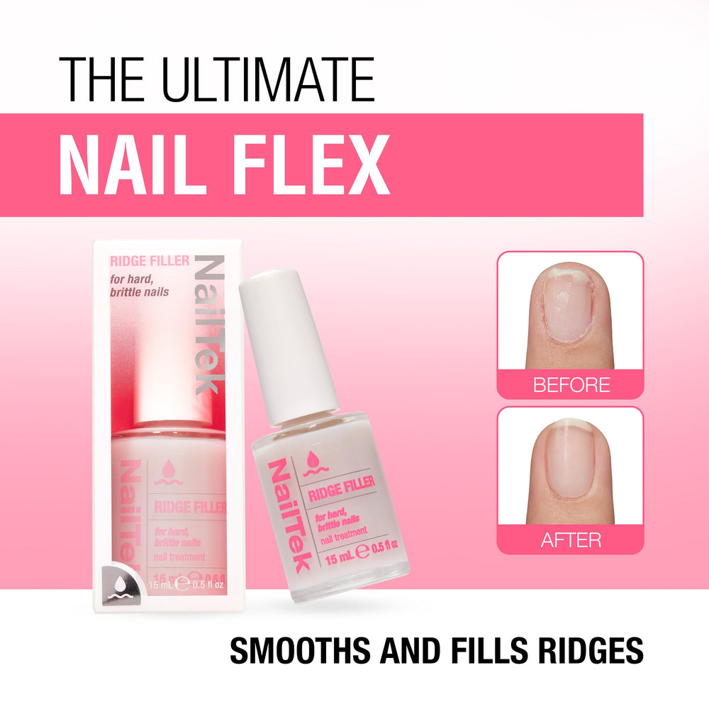 Nail Tek Ridge Filler 3 after-use image showing a smoother nail surface