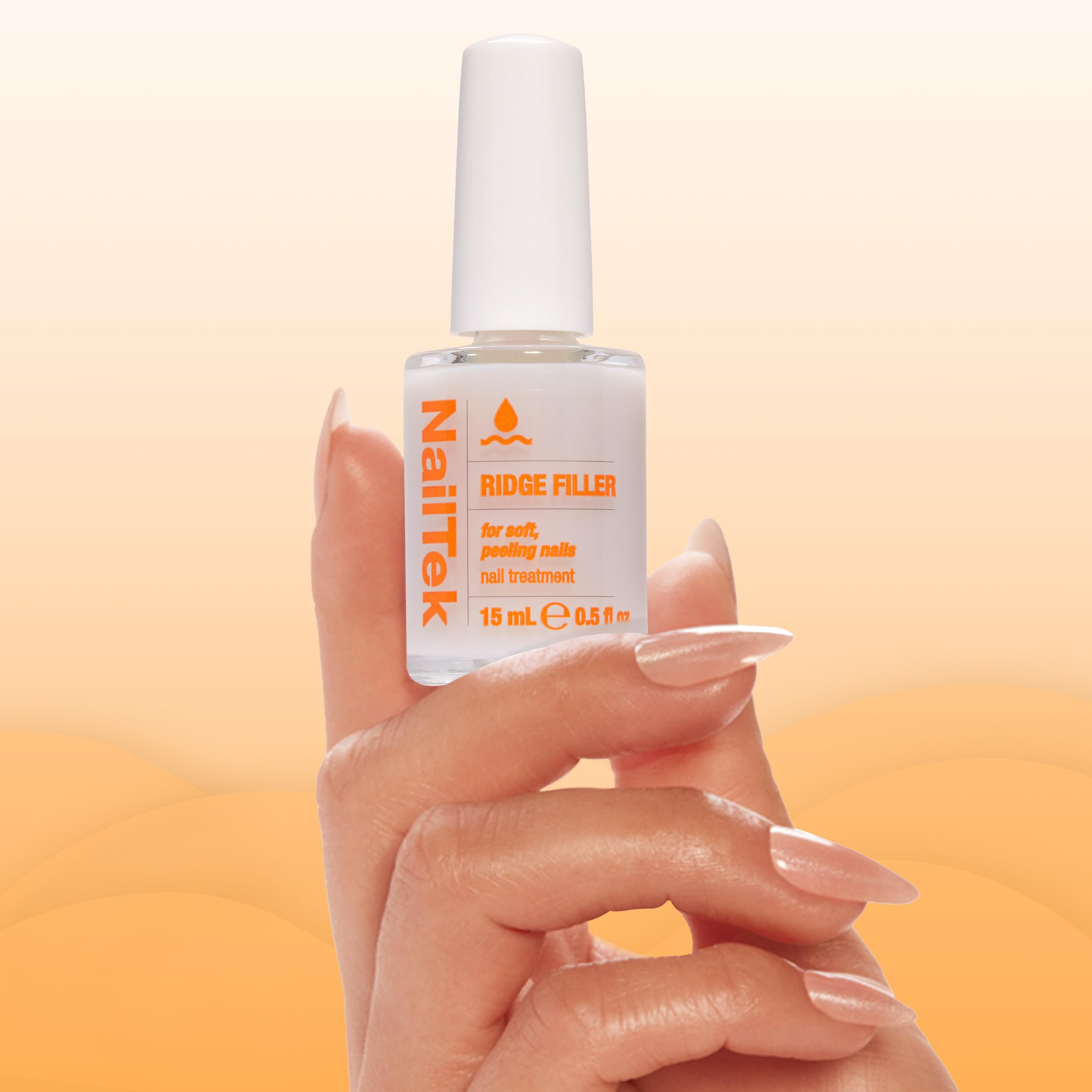 Nail Tek Ridge Filler Formula 2 closeup of micro-fiber texture.