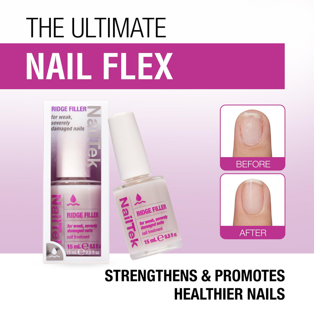 Nail Tek Ridge Filler 4 moisture-conditioning for healthier looking nails.