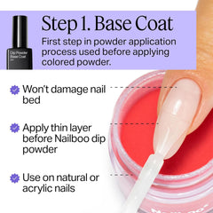 Nailboo activator bottle shown for curing and hardening the dip color