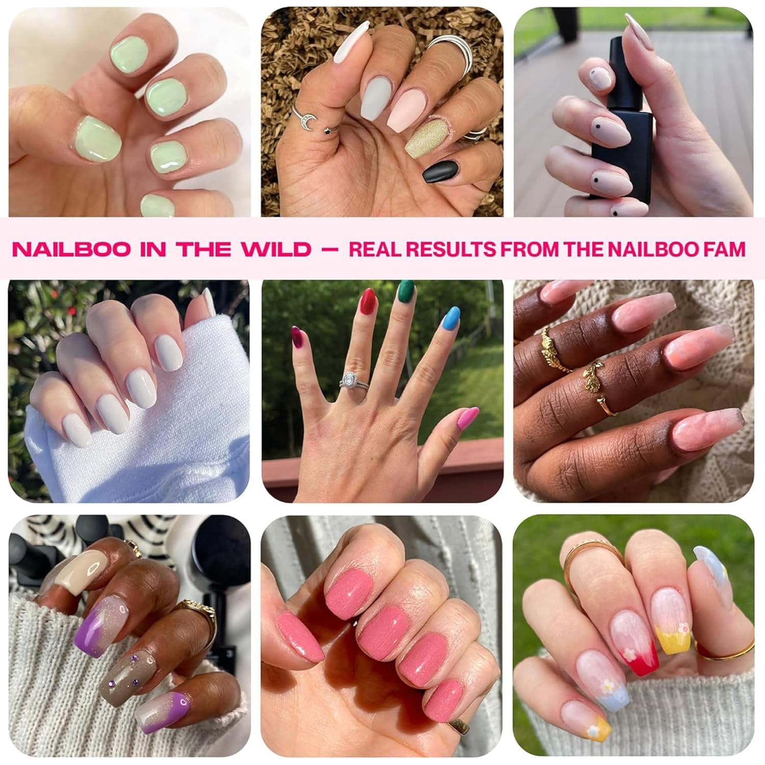 Nailboo build powder bottle provides a clear foundation to strengthen nails