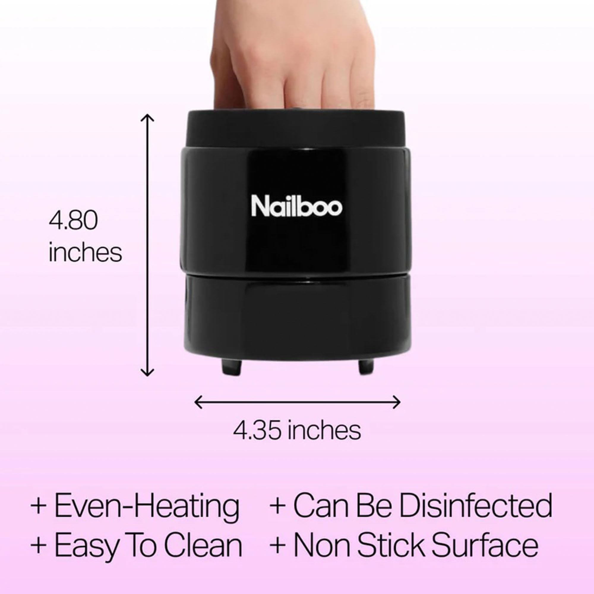 Nailboo dip powder removal process uses warm acetone for efficient sessions.