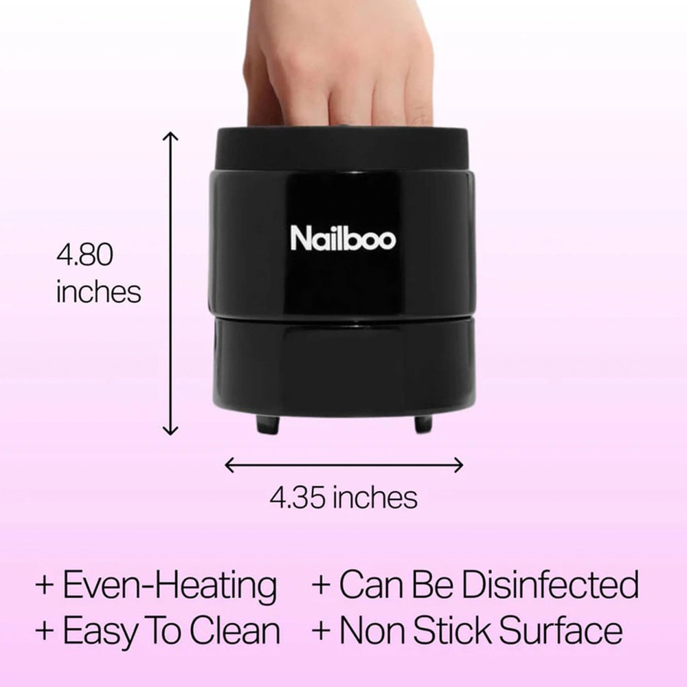 Nailboo dip powder removal process uses warm acetone for efficient sessions.