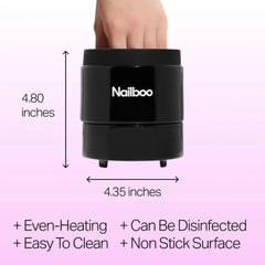 Nailboo dip powder removal process uses warm acetone for efficient sessions.