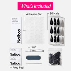 Nailboo nail file and prep pads for quick, mess-free nail prep.