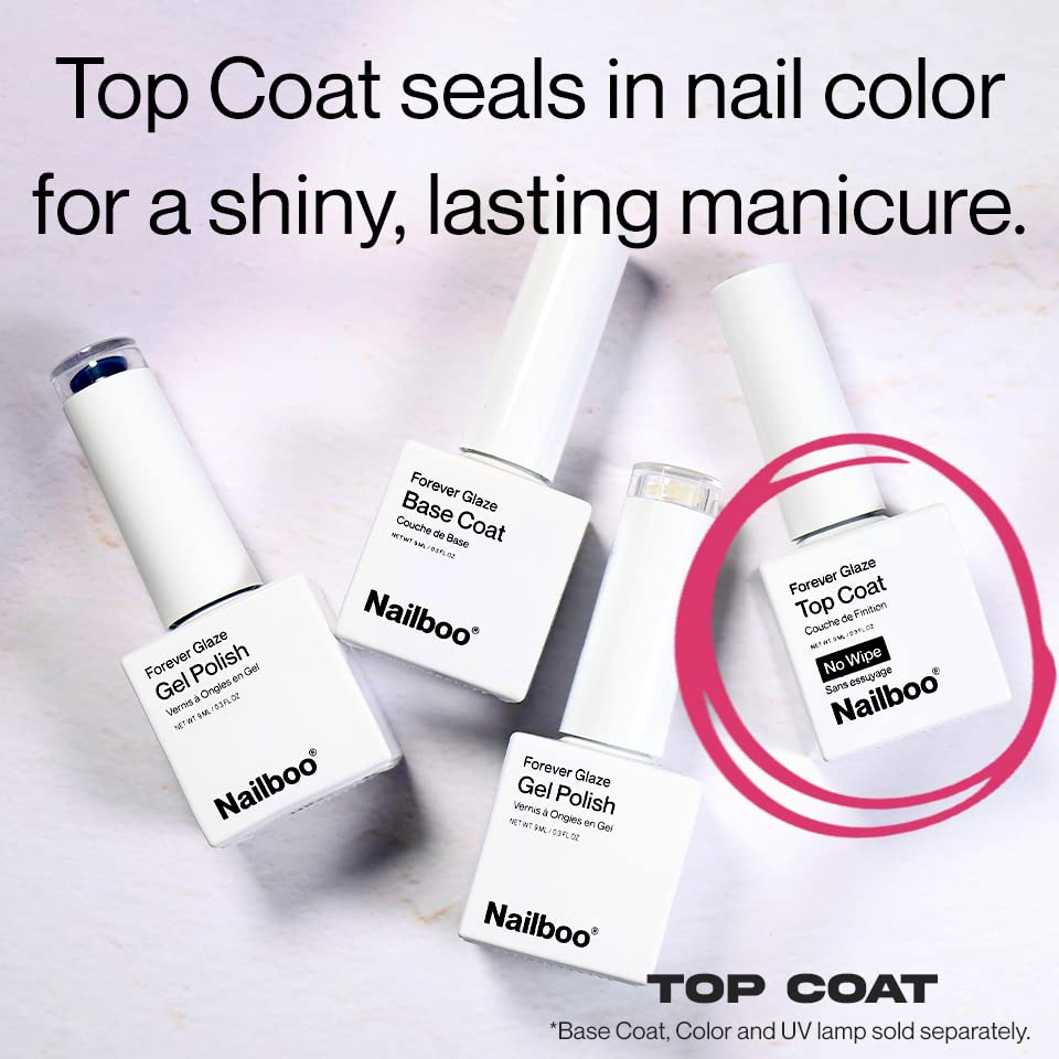 Nailboo Premier Forever Glaze LED cure session promotes quick hardening.