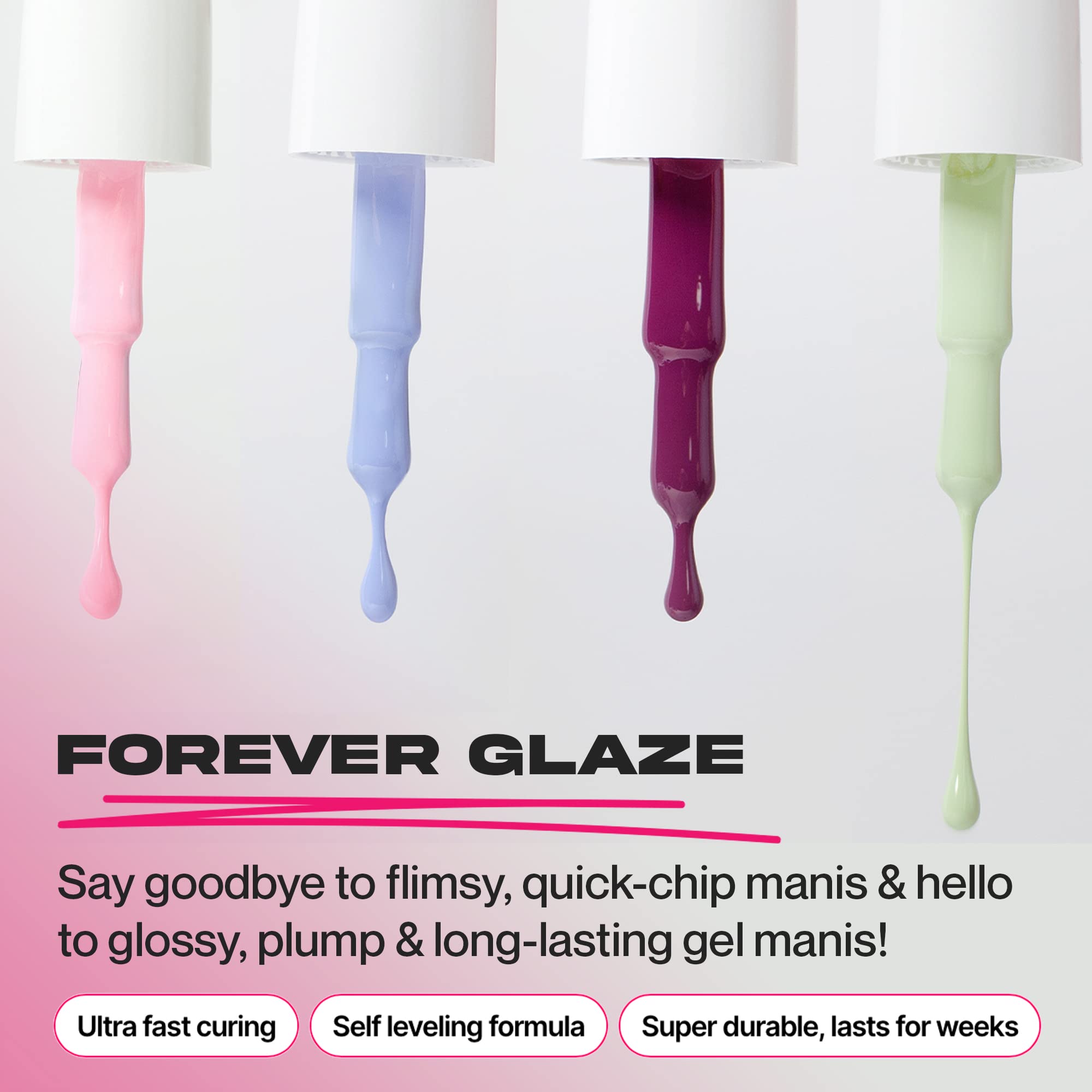 Nailboo Premier Forever Glaze natural nails ready with clear top coat.