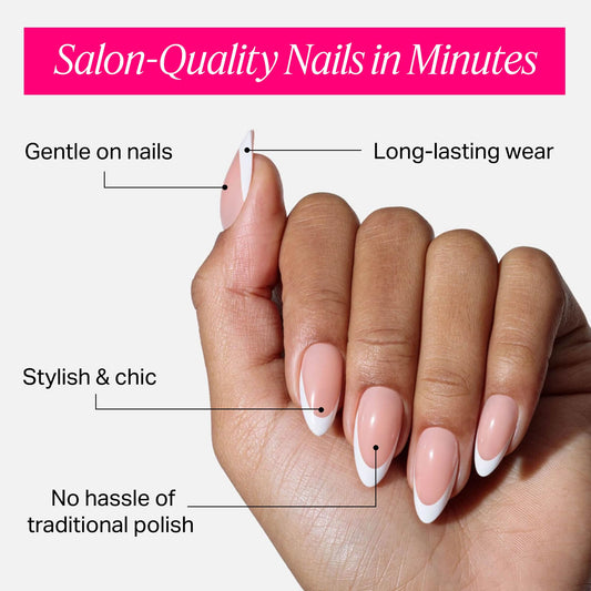 Nailboo press on nails showing strong adhesion for lasting wear.
