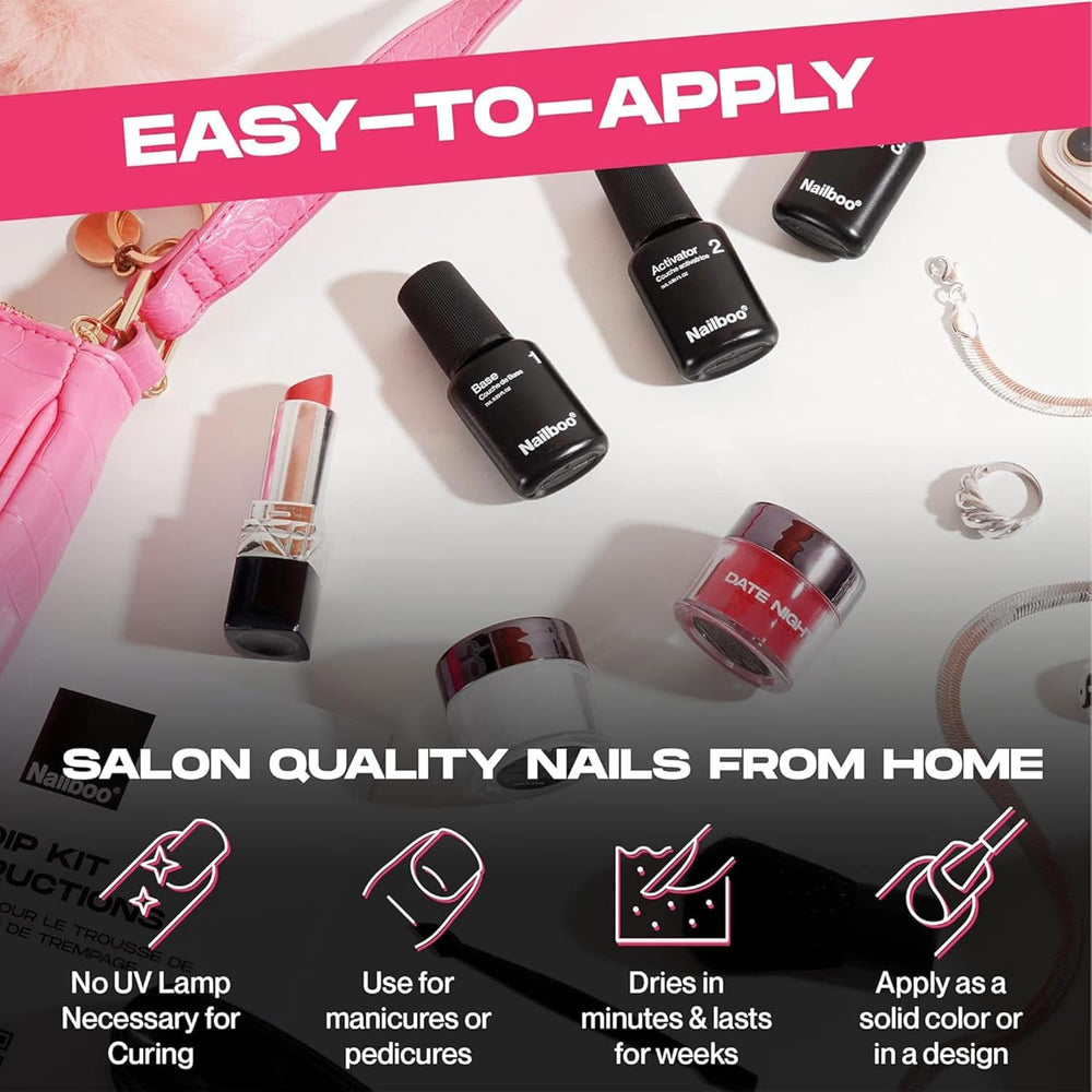 Nailboo top coat bottle delivers high gloss seal and chip resistance