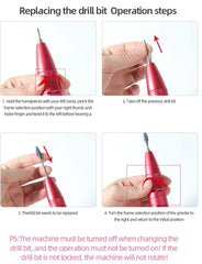 NailCare mini nail drill red ergonomic grip for comfort