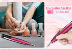 NailCare mini nail drill red adjustable speed up to 35000 RPM