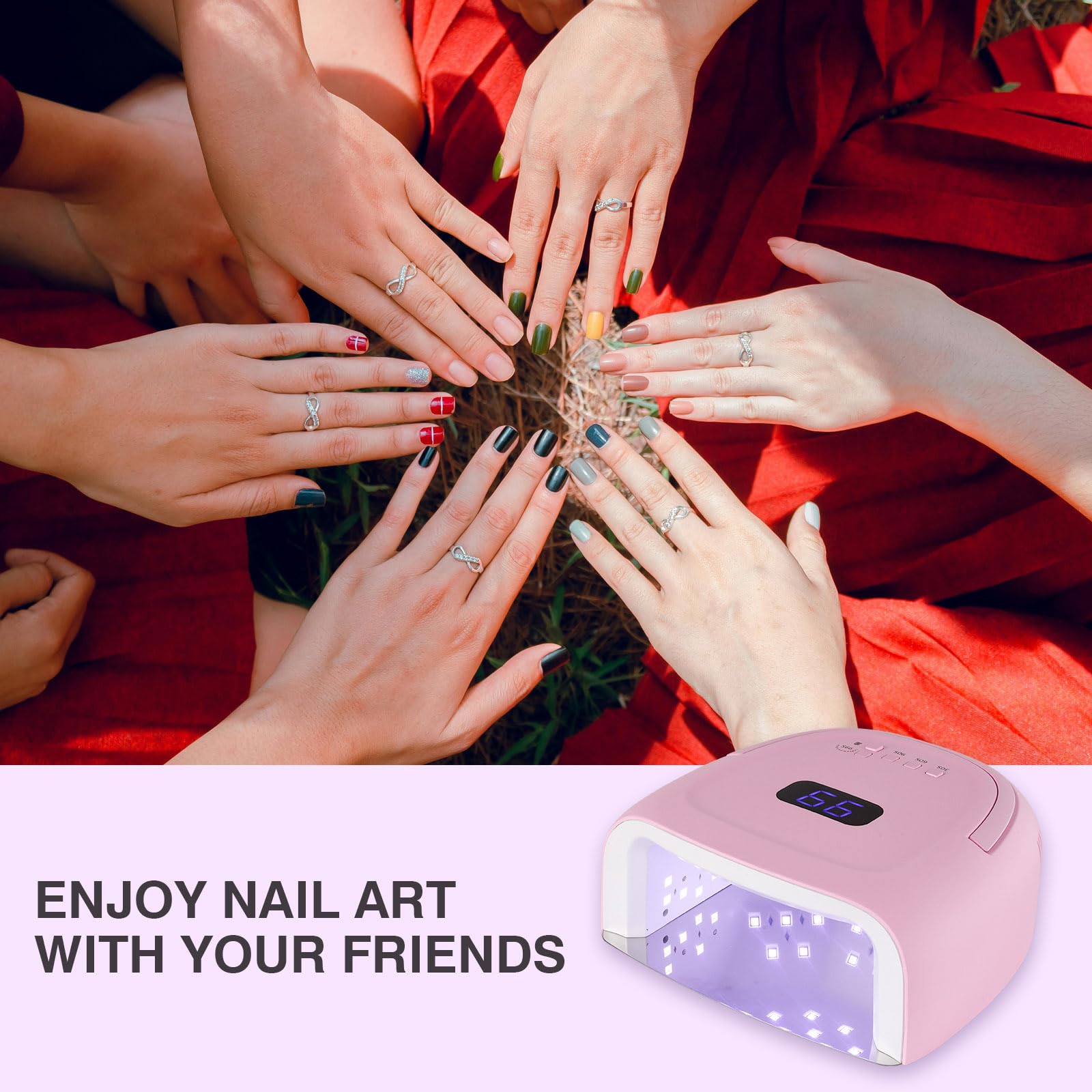 NailFace compatible with gel types and acrylics for versatile manicures.