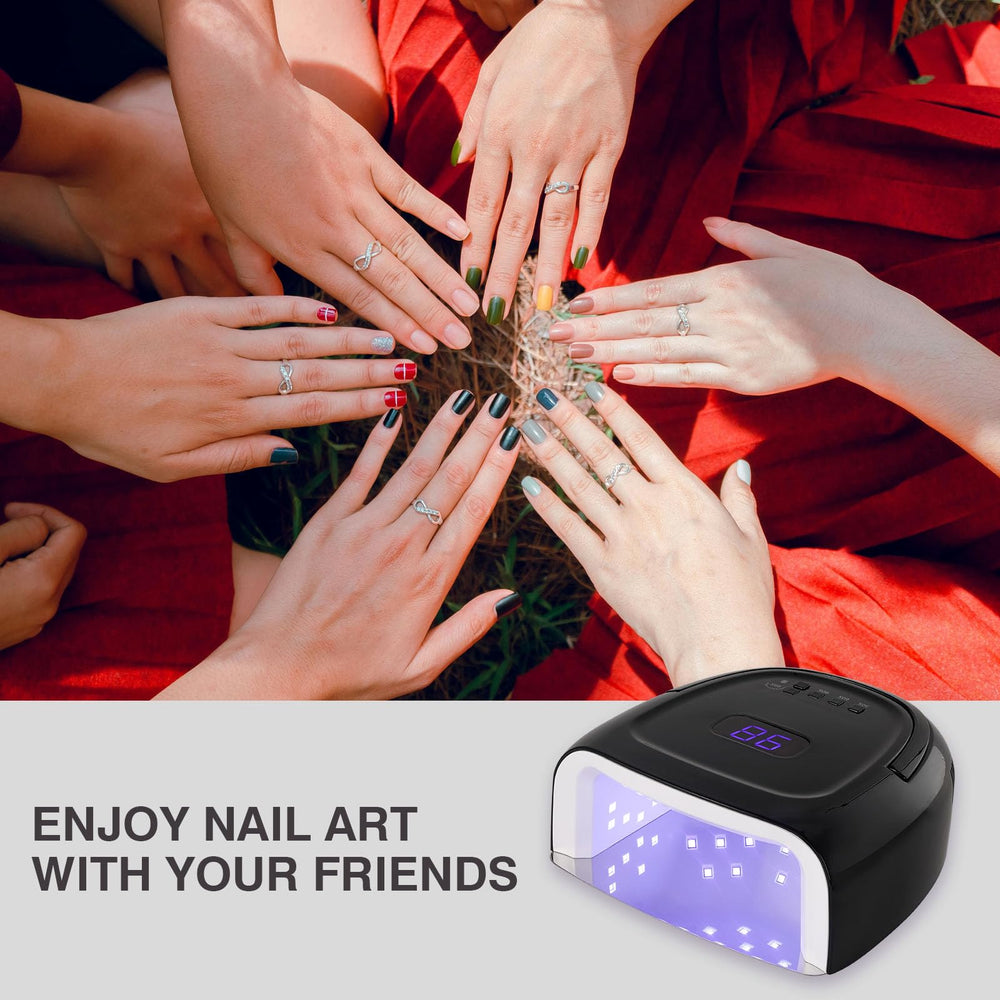NailFace even LED light distribution ensures uniform curing across nails.