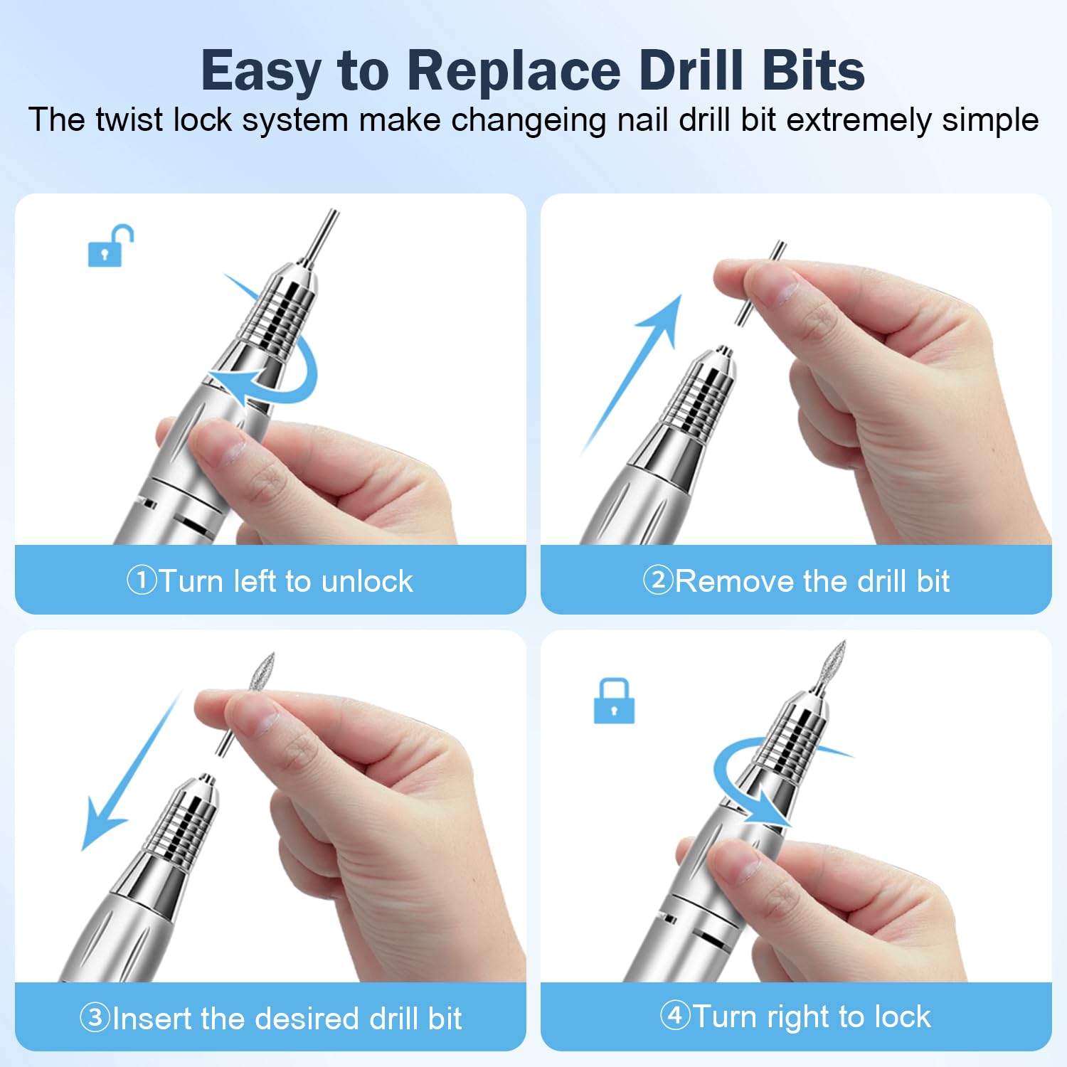 NAILGIRLS aluminum body provides cool operation and quiet performance