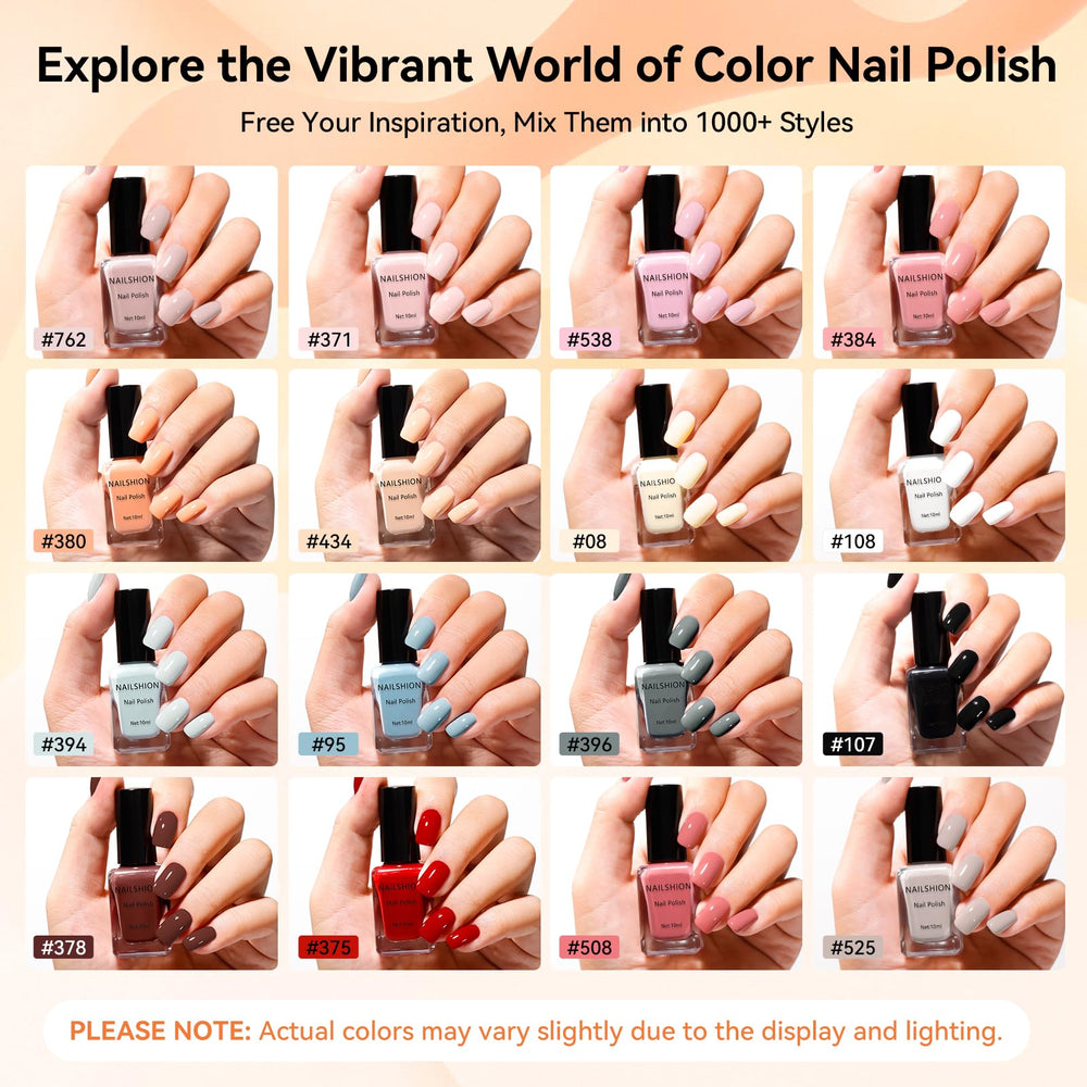 Nailshion base and top coat set protects nails and extends wear.