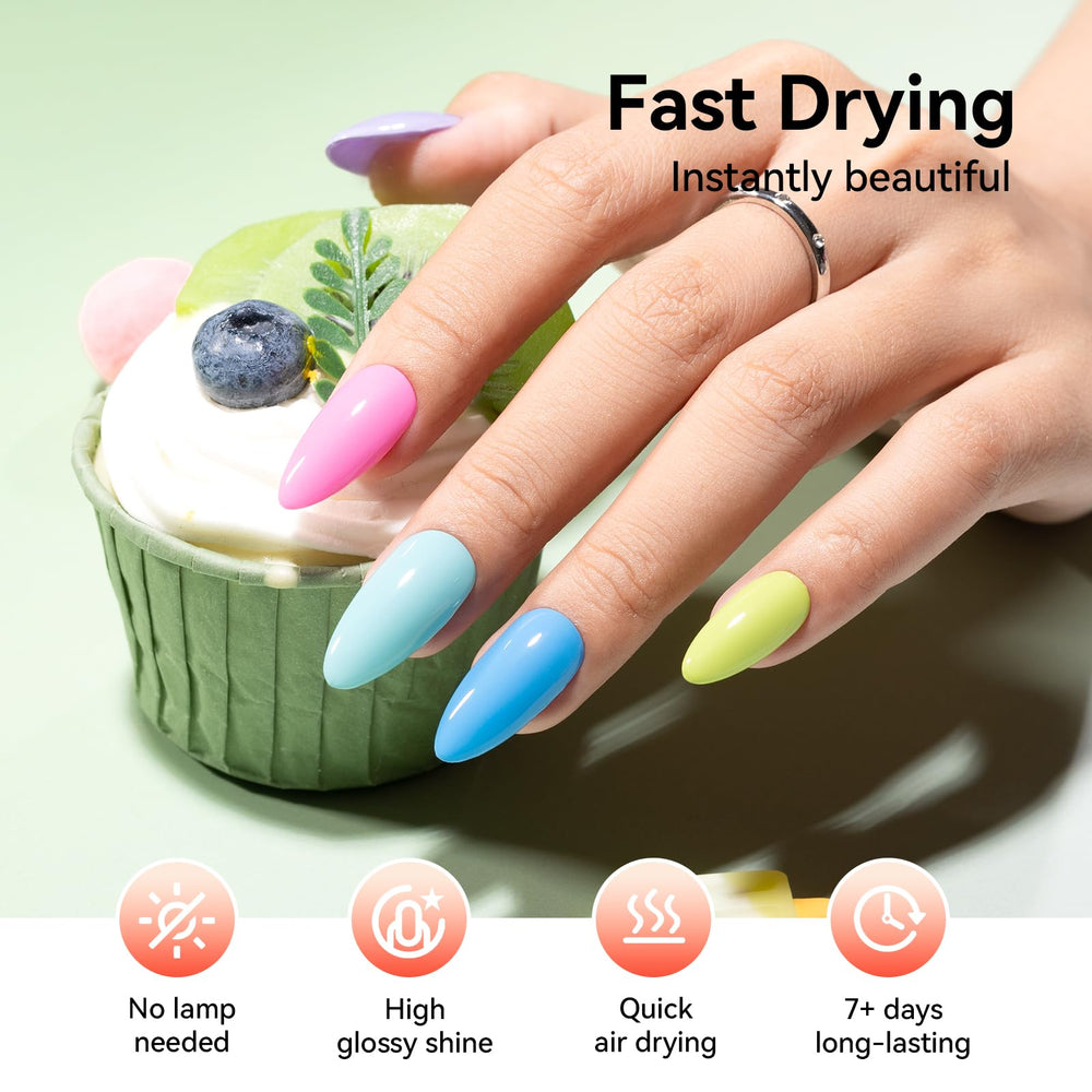 Nailshion coral shade adds bright accents with durable wear.