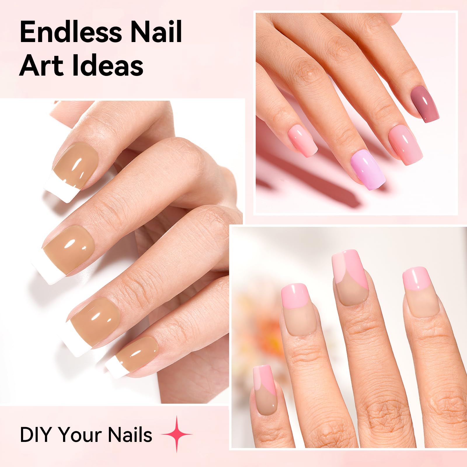 Nailshion nail art kit enables easy at home designs.
