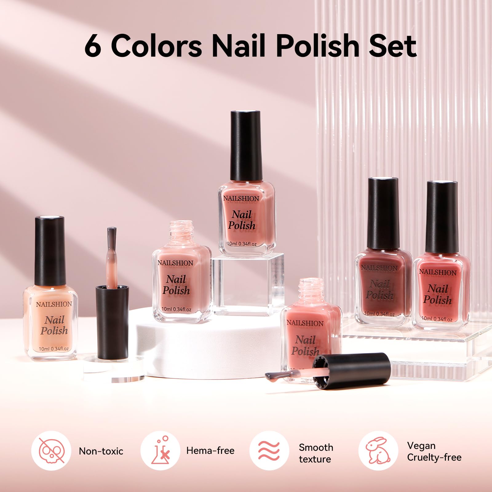 Nailshion Nude Set castor oil and Vitamin E ingredient panel