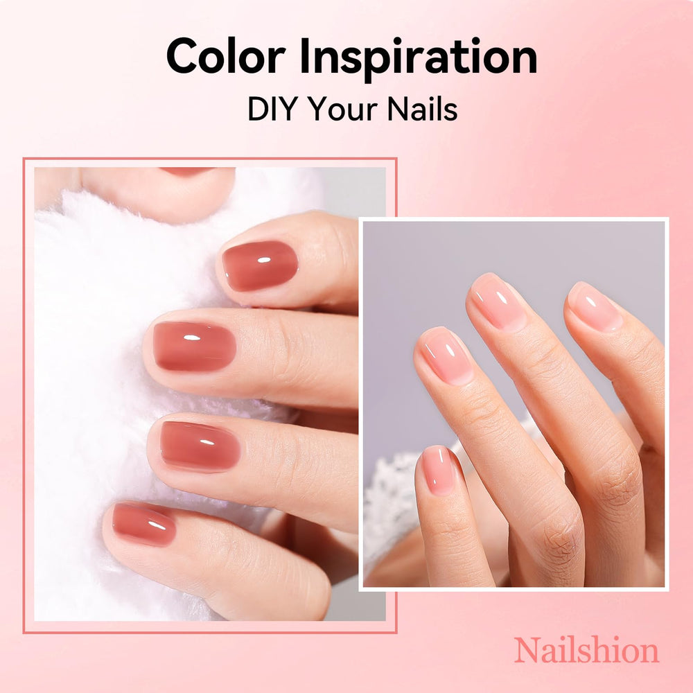 Nailshion Nude Set two coats on nails for rich coverage