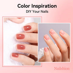Nailshion Nude Set two coats on nails for rich coverage