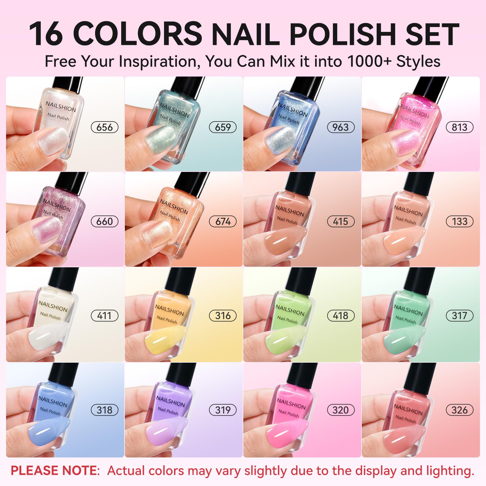 Nailshion Quick Air Dry Nail Polish solid jelly shades for versatile styles