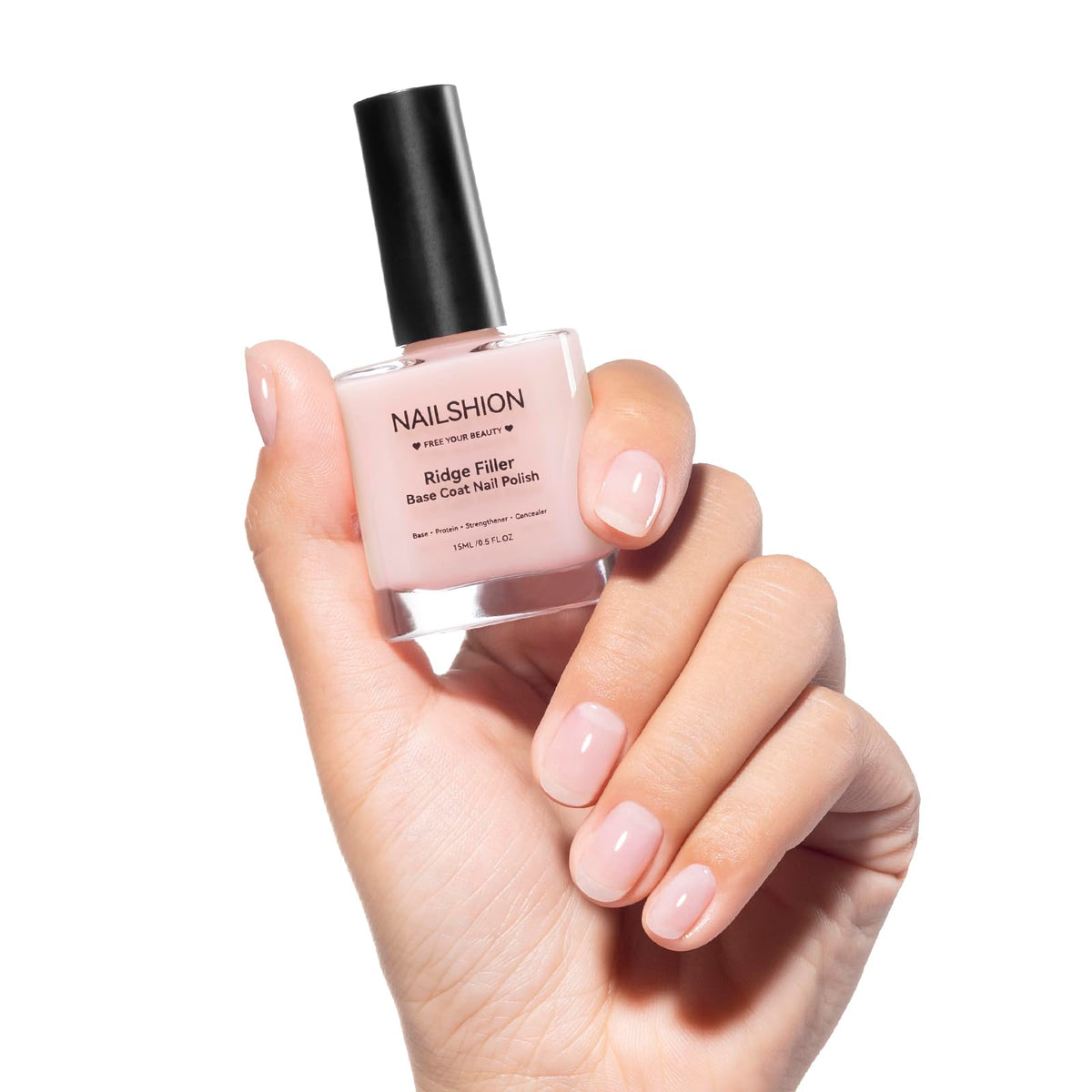 Nailshion Ridge Filler Base Coat smooths ridges for a flawless base