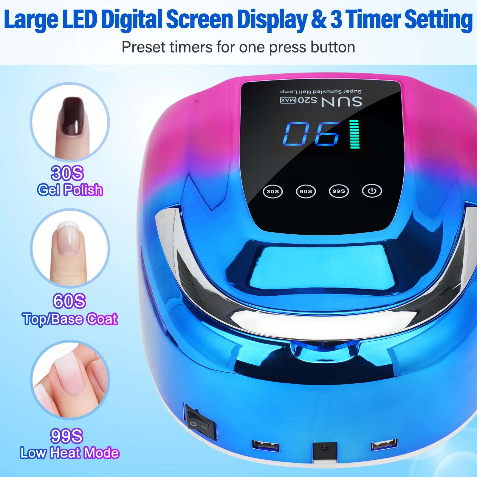 NailShow UV LED Nail Lamp kit contents: gloves and manicure guide