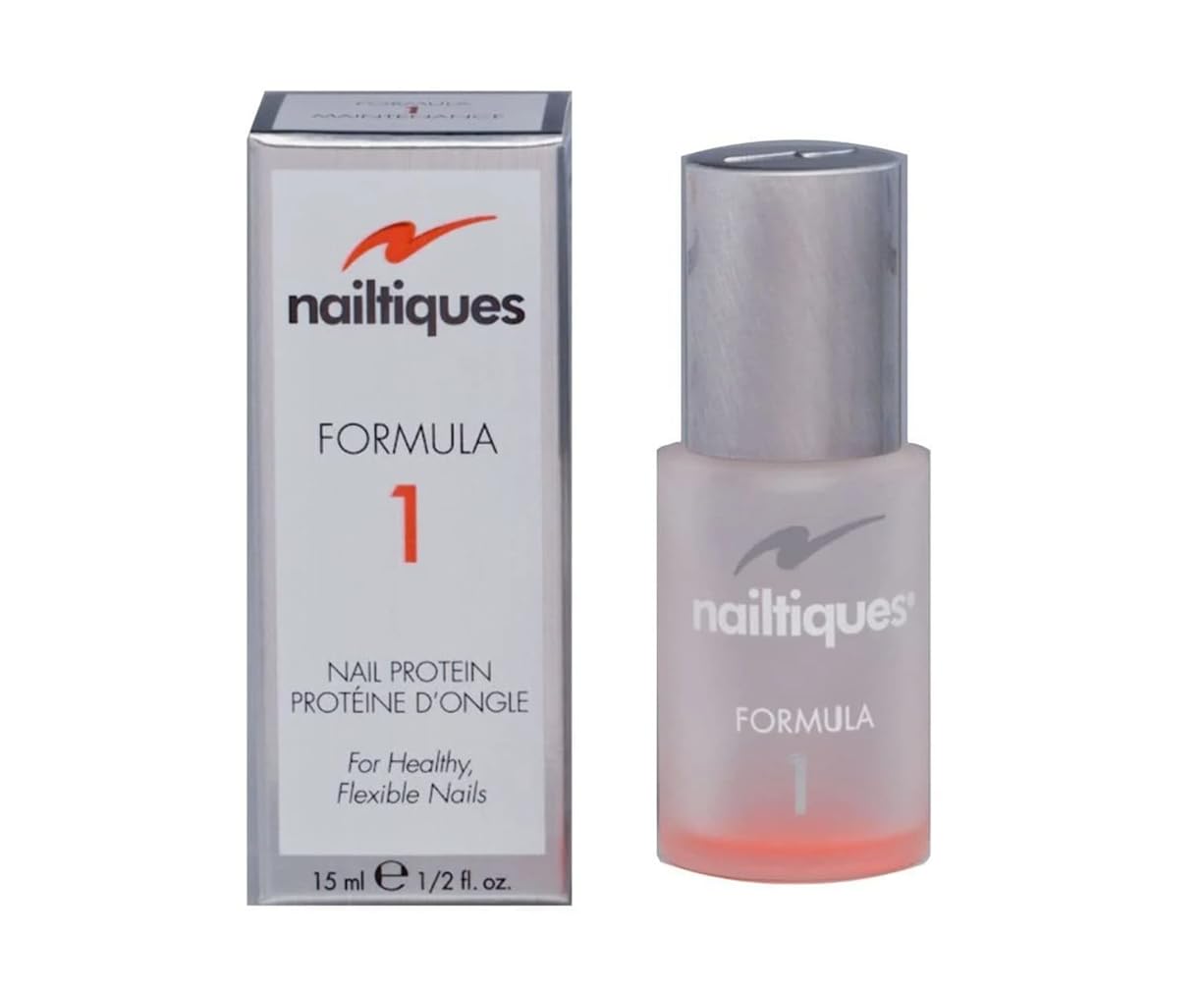 Nailtiques Formula 1 bottle pour showing precise application for stronger nails