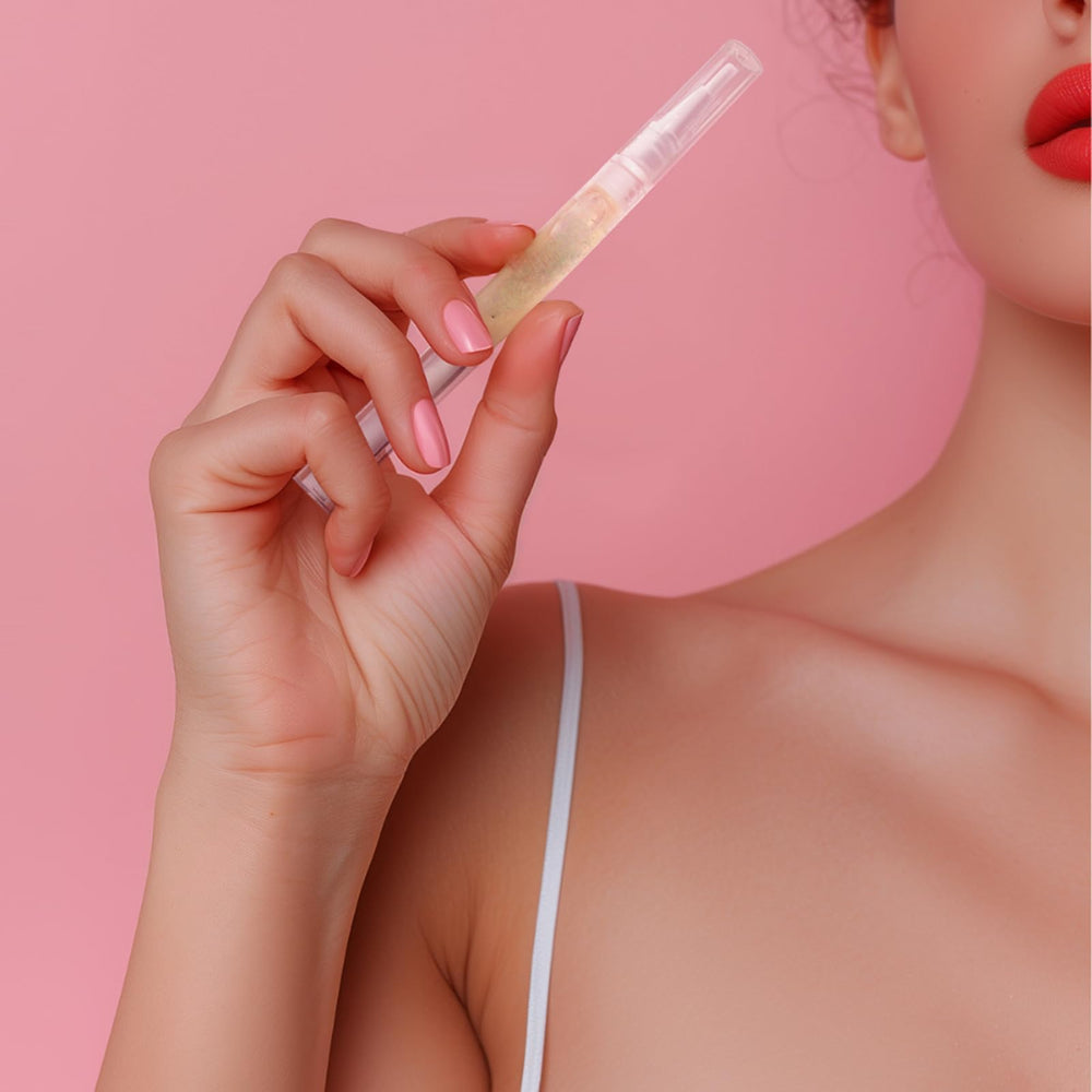 Nailz Nail Growth Pen peach hue serum for edge care.