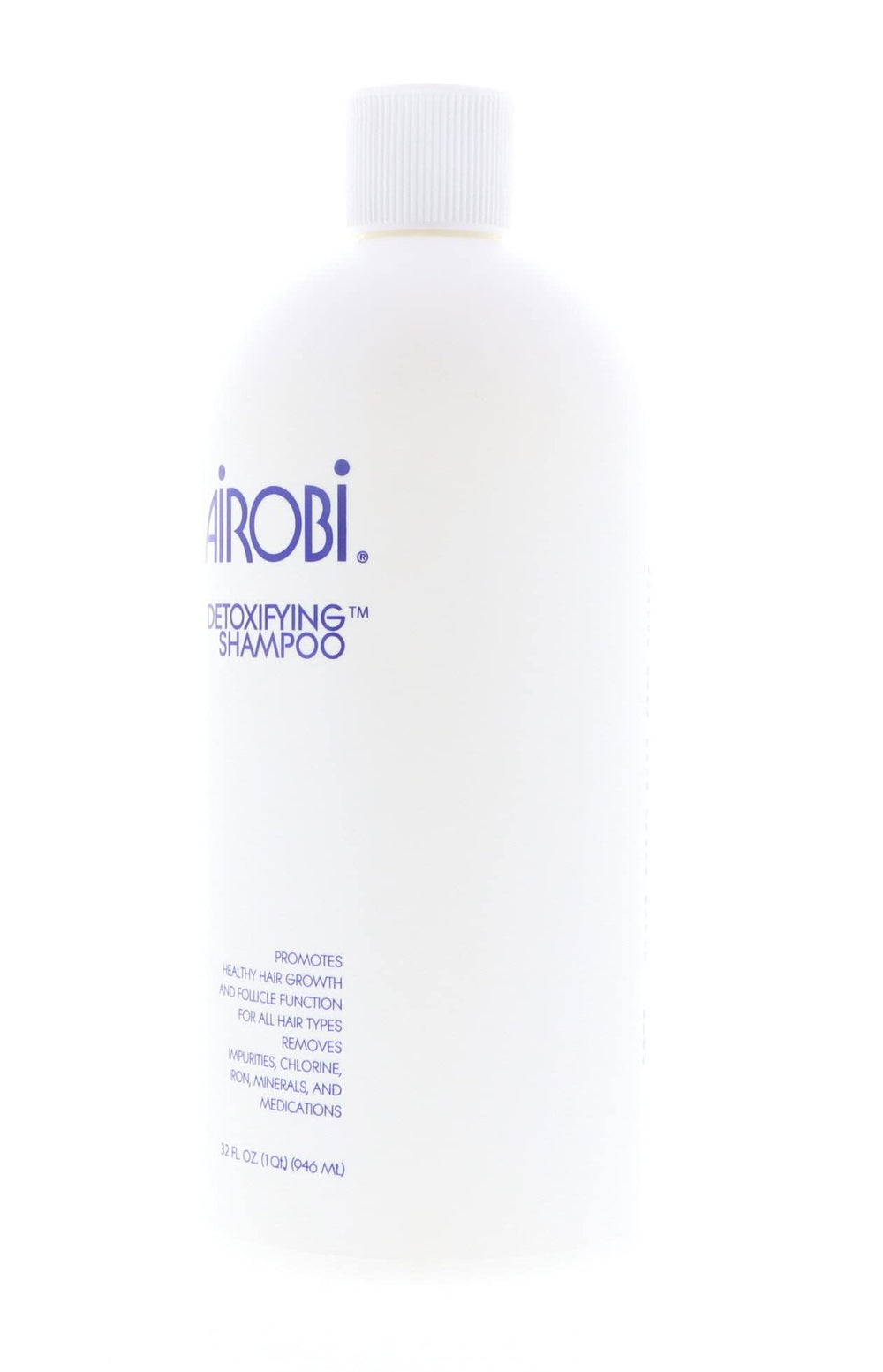 Nairobi Detoxifying Shampoo cap closeup emphasizes secure seal and freshness.