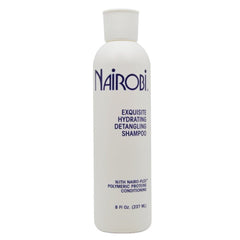 Nairobi Exquisite Hydrating Detangling Shampoo bottle for easy detangling and hydration.
