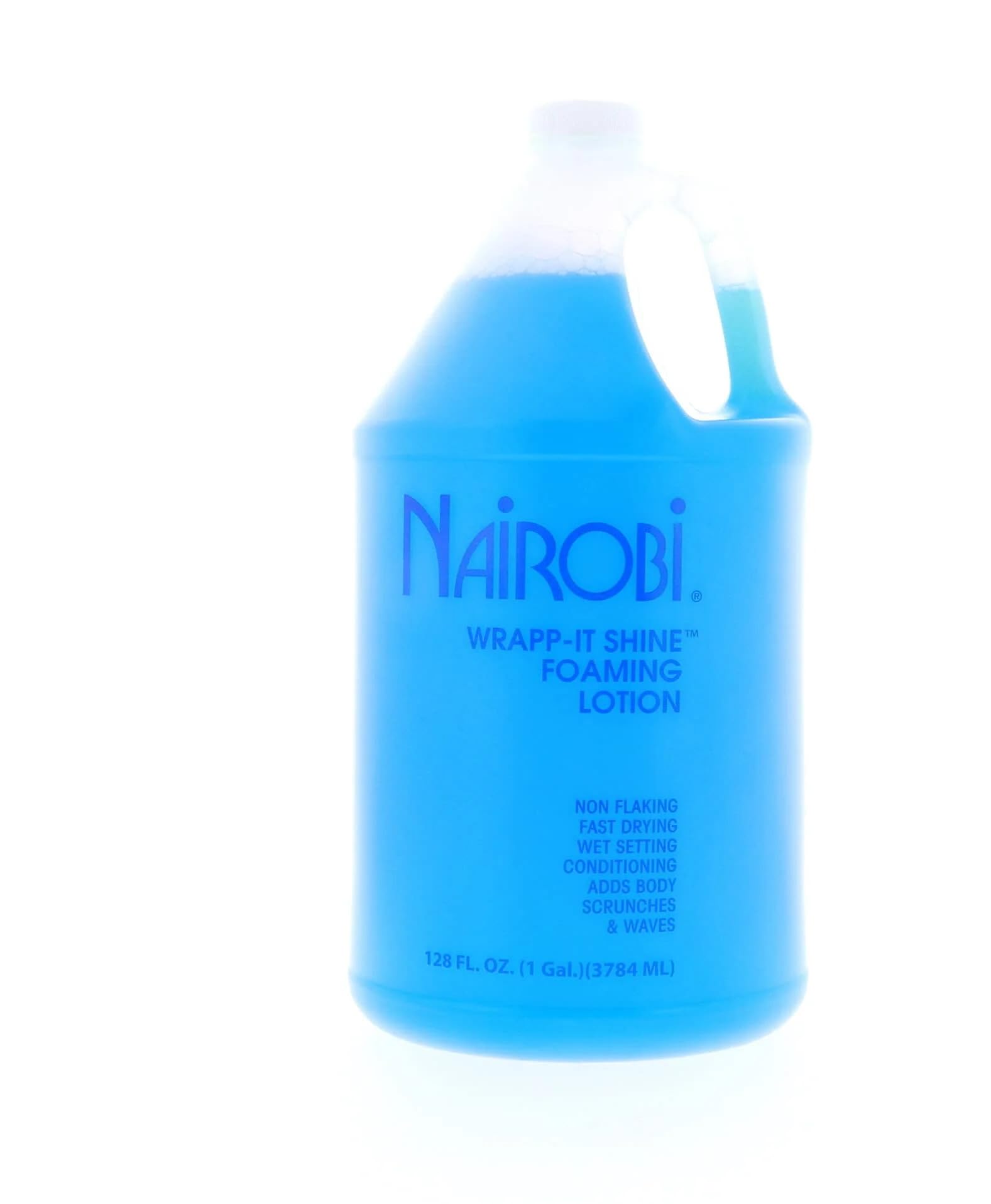 Nairobi Wrapp-It Shine 1-gallon container emphasizes economical size for high-volume salons