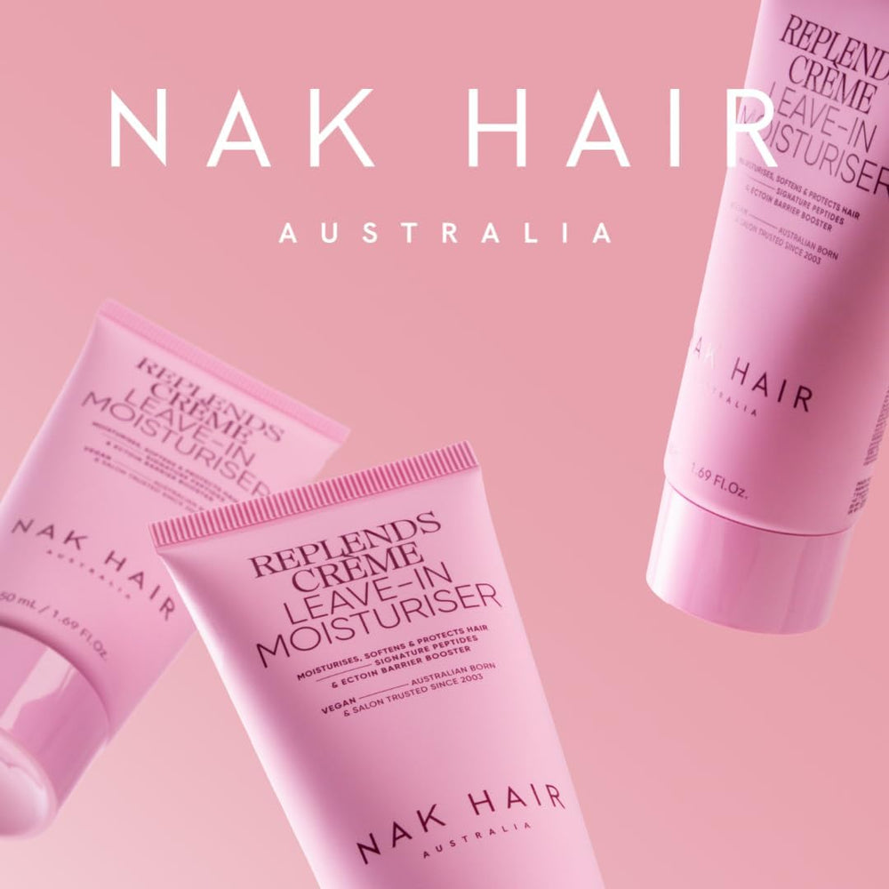 NAK Hair Australia Signature Replends Creme on dry hair adds softness and shine