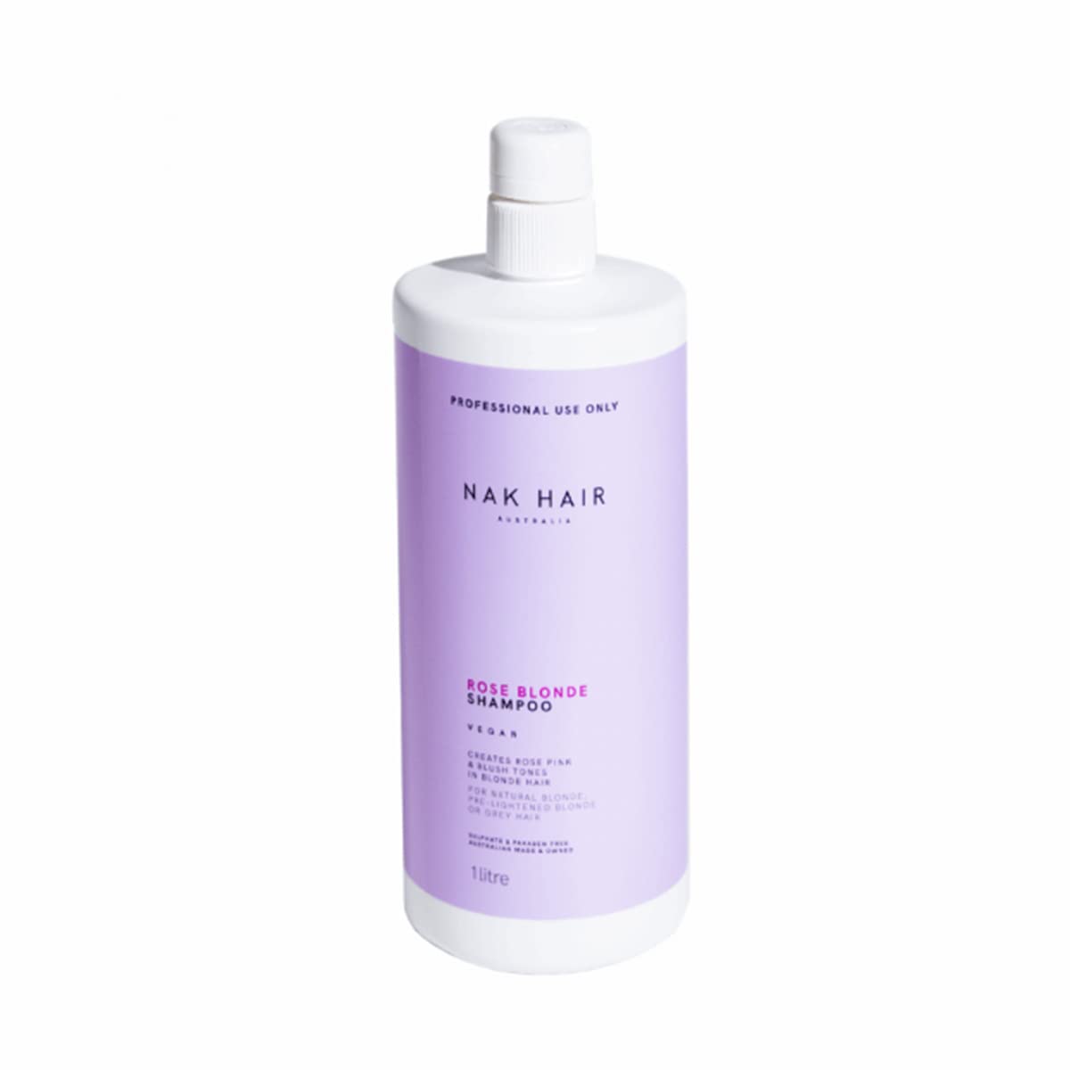 NAK Rose Blonde Shampoo pour enhances rose pink tones in blonde hair