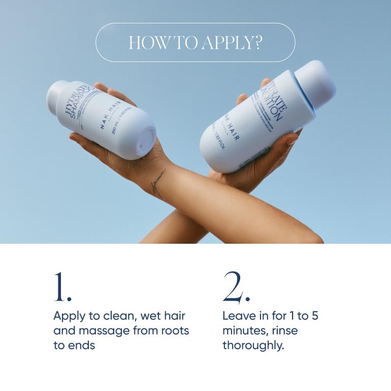 NAK Signature Hydrate Condition close-up of hair texture before and after use