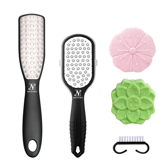 Nakacence foot scrubber double-sided file for smoothing heels and removing dead skin.