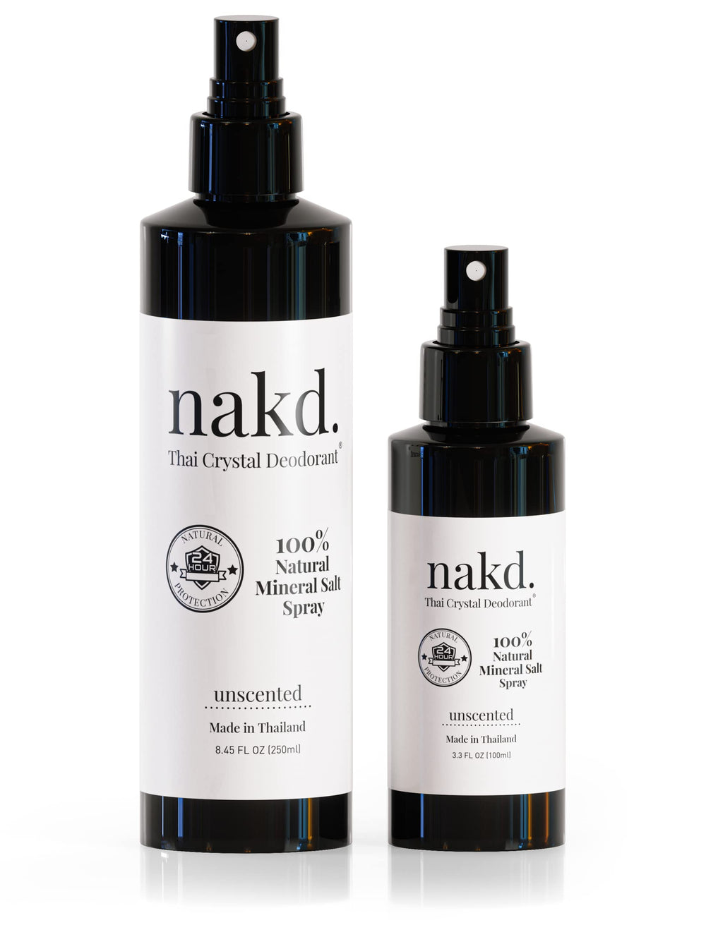 nakd. Thai Crystal Deodorant Spray regular bottle with aluminum-free mineral formula for daily use