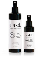 nakd. Thai Crystal Deodorant Spray regular bottle with aluminum-free mineral formula for daily use